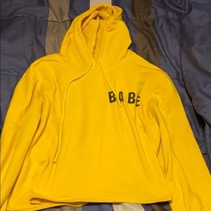 Yellow cropped hoodie